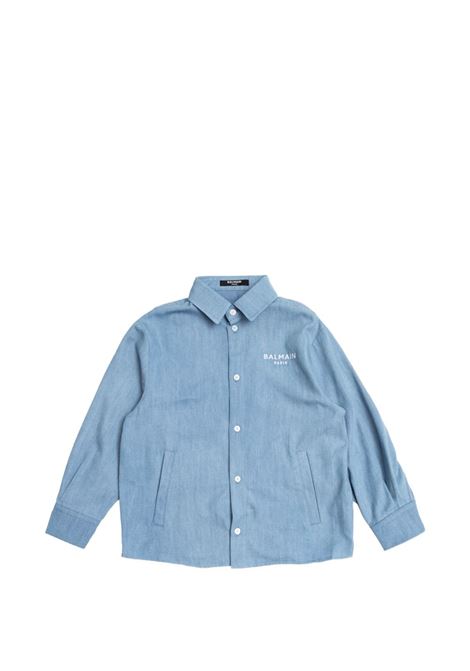 Camicia con logo ricamato BALMAIN KIDS | BY5P50 P0588653BC